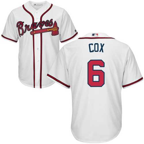 Youth Atlanta Braves #6 Bobby Cox White Cool Base Stitched MLB Jersey