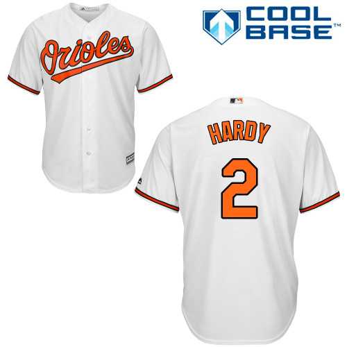 Youth Baltimore Orioles #2 J.J. Hardy White Cool Base Stitched MLB Jersey