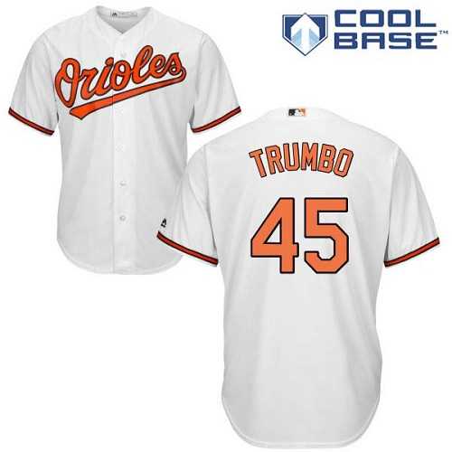 Youth Baltimore Orioles #45 Mark Trumbo White Cool Base Stitched MLB Jersey