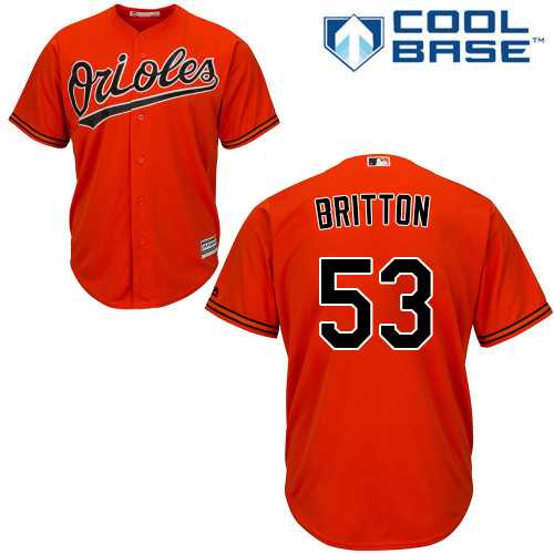 Youth Baltimore Orioles #53 Zach Britton Orange Cool Base Stitched MLB Jersey