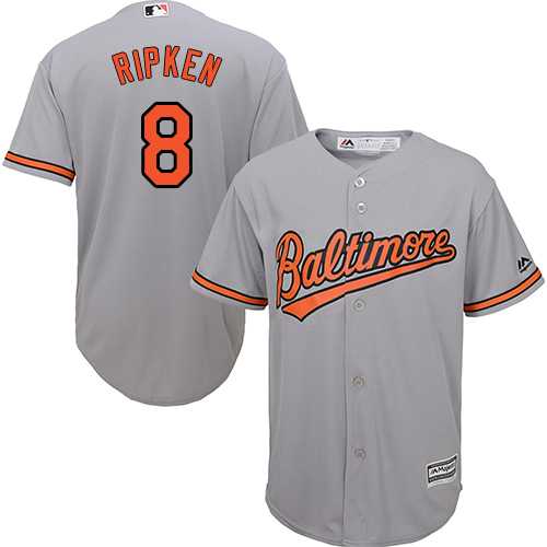 Youth Baltimore Orioles #8 Cal Ripken Grey Cool Base Stitched MLB Jersey