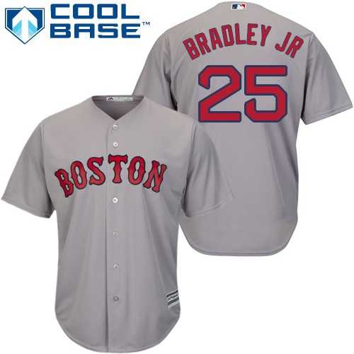 Youth Boston Red Sox #25 Jackie Bradley Jr Grey Cool Base Stitched MLB Jersey