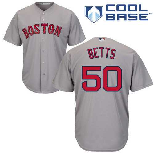 Youth Boston Red Sox #50 Mookie Betts Grey Cool Base Stitched MLB Jersey