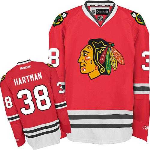 Youth Chicago Blackhawks #38 Ryan Hartman Red Home Stitched NHL Jersey