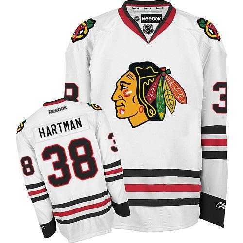 Youth Chicago Blackhawks #38 Ryan Hartman White Road Stitched NHL Jersey