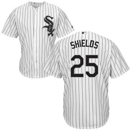 Youth Chicago White Sox #25 James Shields White(Black Strip) Home Cool Base Stitched MLB Jersey
