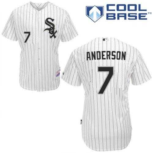 Youth Chicago White Sox #7 Tim Anderson White(Black Strip) Home Cool Base Stitched MLB Jersey