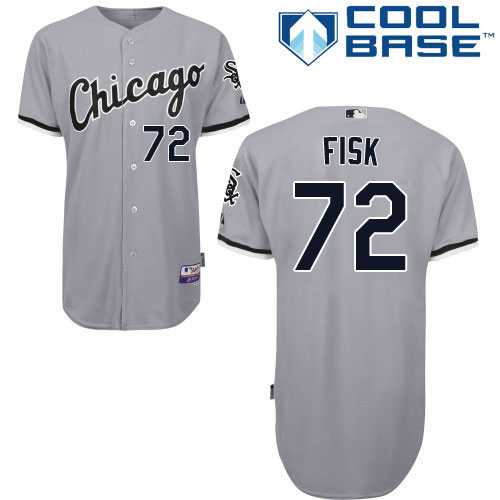 Youth Chicago White Sox #72 Carlton Fisk Grey Road Cool Base Stitched MLB Jersey