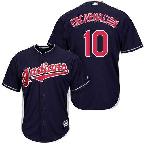 Youth Cleveland Indians #10 Edwin Encarnacion Navy Blue Alternate Stitched MLB Jersey