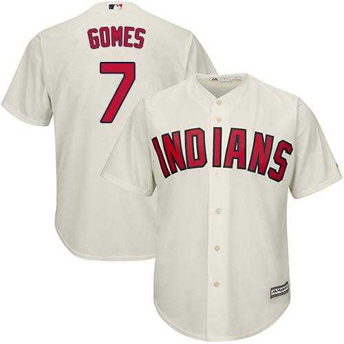Youth Cleveland Indians #7 Yan Gomes Cream Alternate Stitched MLB Jersey