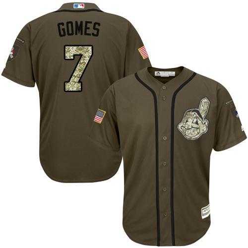 Youth Cleveland Indians #7 Yan Gomes Green Salute to Service Stitched MLB Jersey Youth Cleveland Indians #7 Yan Gomes Green Salute to Service Stitched MLB Jersey