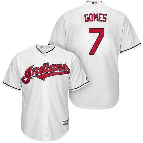 Youth Cleveland Indians #7 Yan Gomes White Home Stitched MLB Jersey