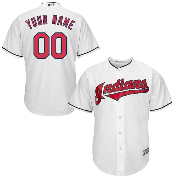 Youth Cleveland Indians Majestic White Custom Cool Base Jersey Youth Cleveland Indians Majestic White Custom Cool Base Jersey