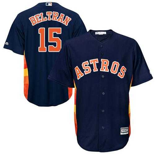 Youth Houston Astros #15 Carlos Beltran Navy Blue Cool Base Stitched MLB Jersey