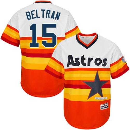 Youth Houston Astros #15 Carlos Beltran White Orange Cooperstown Stitched MLB Jersey