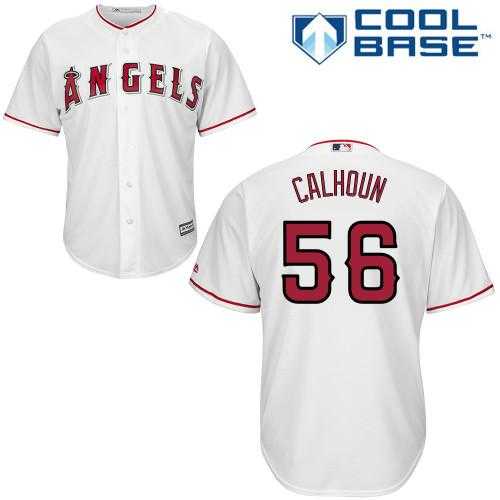 Youth Los Angeles Angels Of Anaheim #56 Kole Calhoun White Cool Base Stitched MLB Jersey