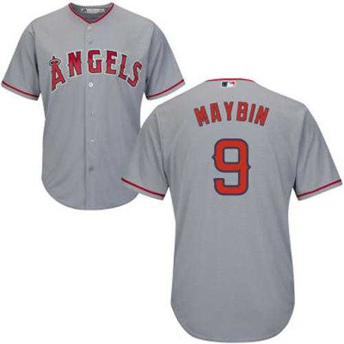 Youth Los Angeles Angels Of Anaheim #9 Cameron Maybin Grey Cool Base Stitched MLB Jersey