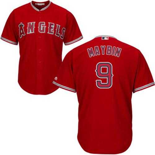 Youth Los Angeles Angels Of Anaheim #9 Cameron Maybin Red Cool Base Stitched MLB Jersey