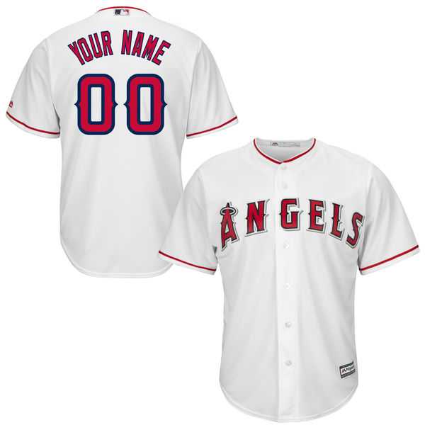 Youth Los Angeles Angels of Anaheim Majestic White Custom Cool Base Jersey