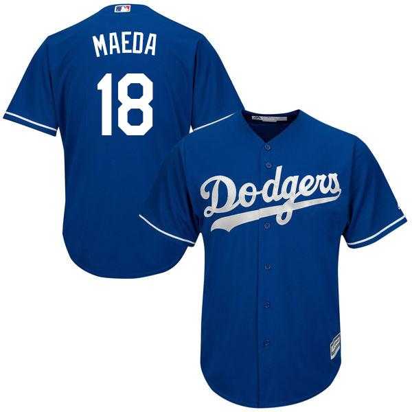 Youth Los Angeles Dodgers #18 Kenta Maeda Blue Cool Base Stitched MLB Jersey