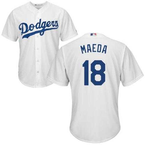 Youth Los Angeles Dodgers #18 Kenta Maeda White Cool Base Stitched MLB Jersey