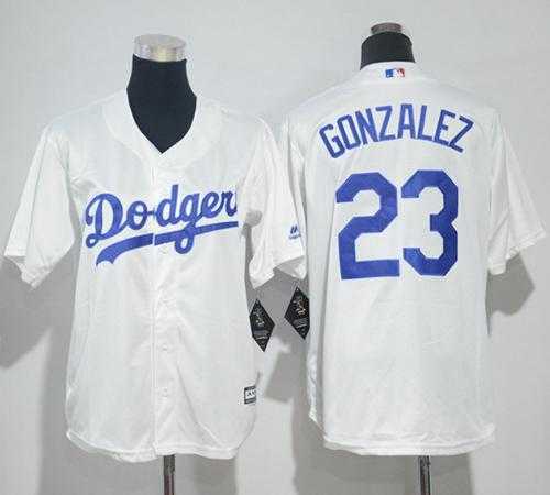 Youth Los Angeles Dodgers #23 Adrian Gonzalez White Cool Base Stitched MLB Jersey