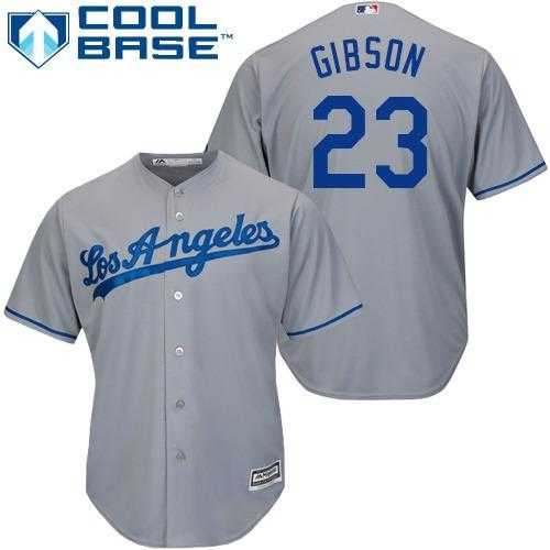 Youth Los Angeles Dodgers #23 Kirk Gibson Grey Cool Base Stitched MLB Jersey