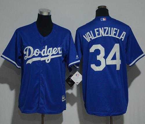 Youth Los Angeles Dodgers #34 Fernando Valenzuela Blue Cool Base Stitched MLB Jersey