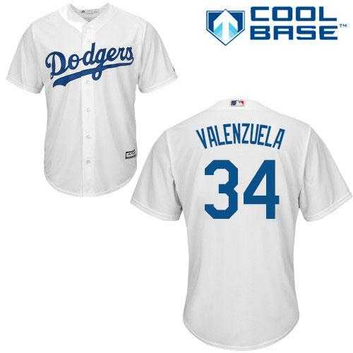 Youth Los Angeles Dodgers #34 Fernando Valenzuela White Cool Base Stitched MLB Jersey