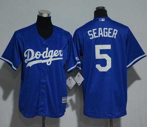 Youth Los Angeles Dodgers #5 Corey Seager Blue Cool Base Stitched MLB Jersey