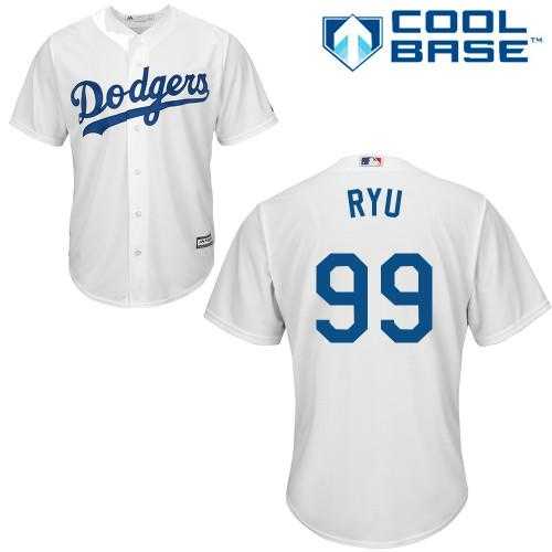 Youth Los Angeles Dodgers #99 Hyun-Jin Ryu White Cool Base Stitched MLB Jersey
