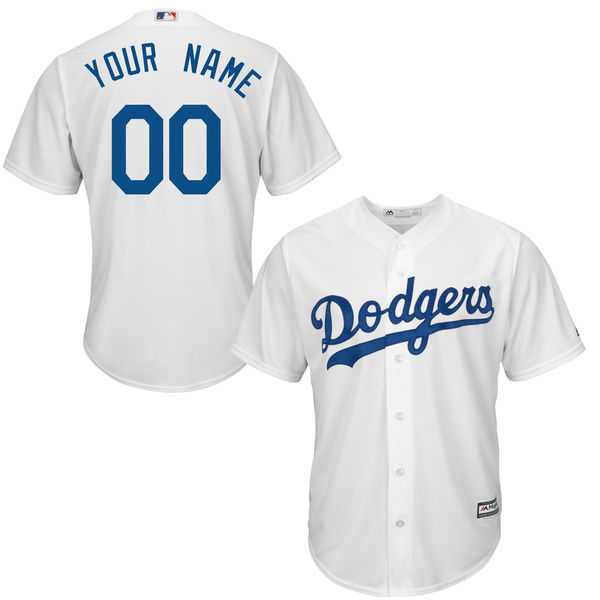 Youth Los Angeles Dodgers Majestic White Custom Cool Base Jersey