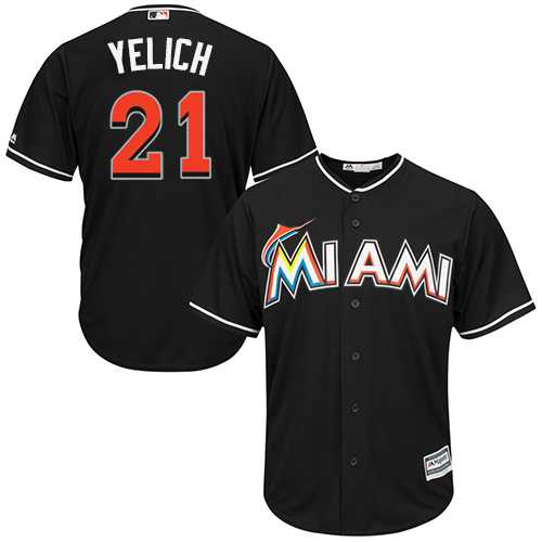 Youth Miami Marlins #21 Christian Yelich Black Cool Base Stitched MLB Jersey