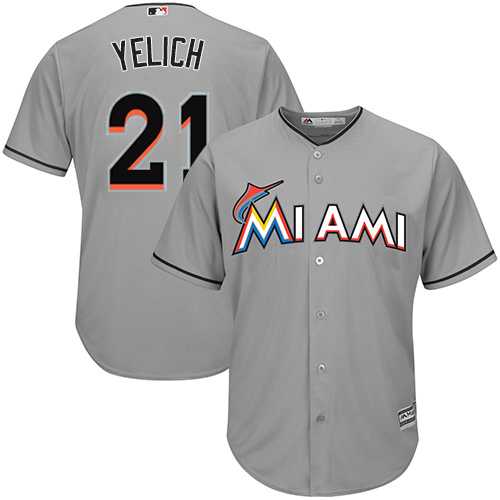 Youth Miami Marlins #21 Christian Yelich Grey Cool Base Stitched MLB Jersey