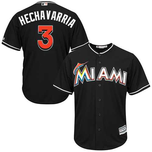 Youth Miami Marlins #3 Adeiny Hechavarria Black Cool Base Stitched MLB Jersey