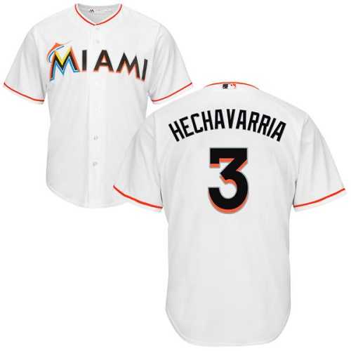 Youth Miami Marlins #3 Adeiny Hechavarria White Cool Base Stitched MLB Jersey