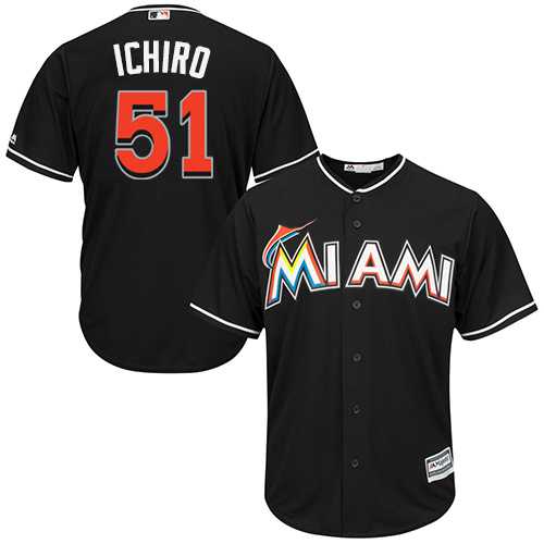 Youth Miami Marlins #51 Ichiro Suzuki Black Cool Base Stitched MLB Jersey Youth Miami Marlins #51 Ichiro Suzuki Black Cool Base Stitched MLB Jersey