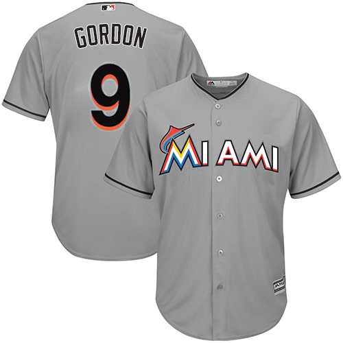 Youth Miami Marlins #9 Dee Gordon Grey Cool Base Stitched MLB Jersey