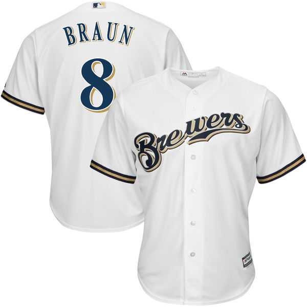 Youth Milwaukee Brewers #8 Ryan Braun White Cool Base Stitched MLB Jersey