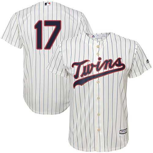 Youth Minnesota Twins #17 Jose Berrios Cream Strip Cool Base Stitched MLB Jersey