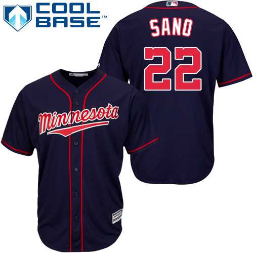 Youth Minnesota Twins #22 Miguel Sano Navy blue Cool Base Stitched MLB Jersey