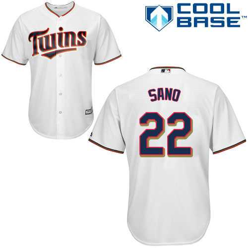 Youth Minnesota Twins #22 Miguel Sano White Cool Base Stitched MLB Jersey