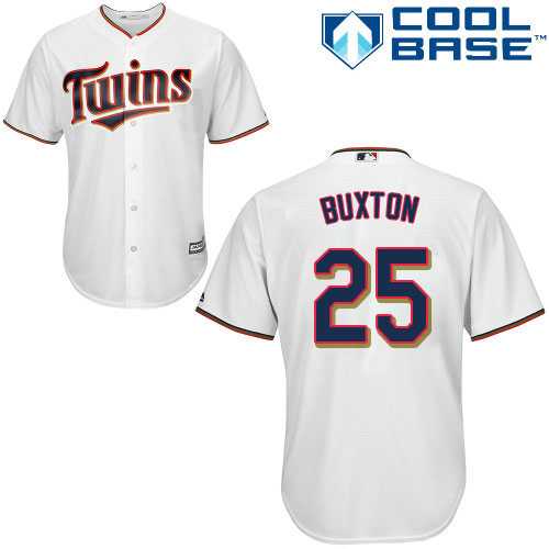 Youth Minnesota Twins #25 Byron Buxton White Cool Base Stitched MLB Jersey