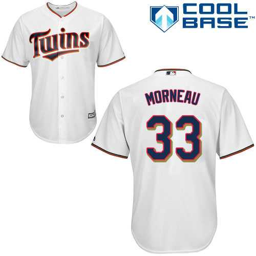 Youth Minnesota Twins #33 Justin Morneau White Cool Base Stitched MLB Jersey