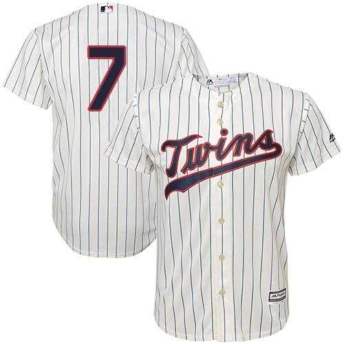 Youth Minnesota Twins #7 Joe Mauer Cream Stitched MLB Jersey