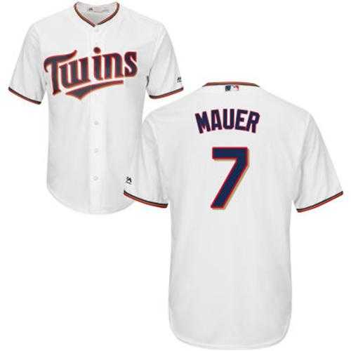 Youth Minnesota Twins #7 Joe Mauer White Cool Base Stitched MLB Jersey