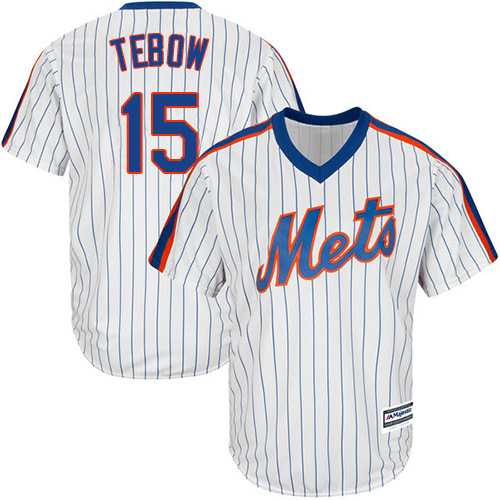 Youth New York Mets #15 Tim Tebow White(Blue Strip) Alternate Cool Base Stitched MLB Jersey