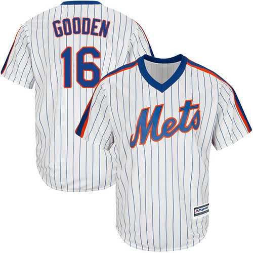 Youth New York Mets #16 Dwight Gooden White(Blue Strip) Alternate Cool Base Stitched MLB Jersey