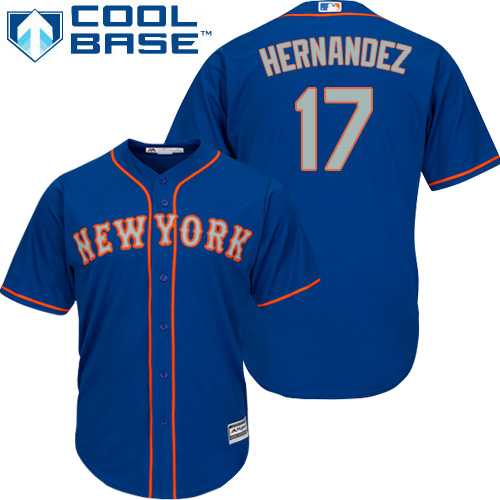 Youth New York Mets #17 Keith Hernandez Blue(Grey NO.) Cool Base Stitched MLB Jersey
