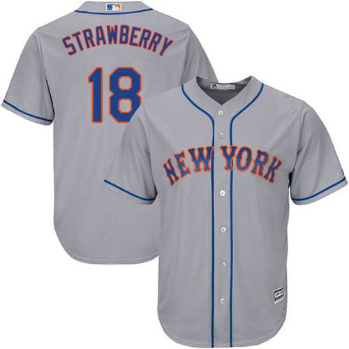 Youth New York Mets #18 Darryl Strawberry Grey Cool Base Stitched MLB Jersey